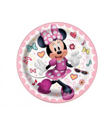 8 Disney Iconic Minnie Mouse Round 7" Dessert Plates