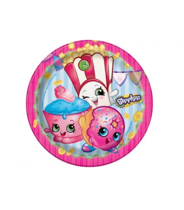 8 assiettes 7'' SHOPKINS