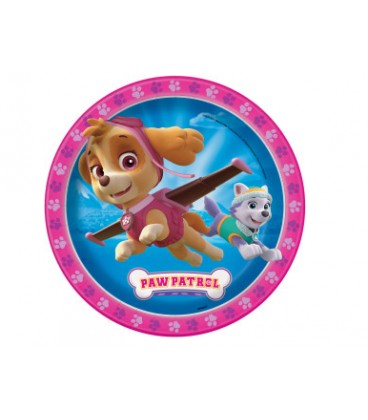 8 Paw Patrol Girl Round 9" Dinner Plates