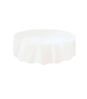 Nappe de plastique ronde blanche