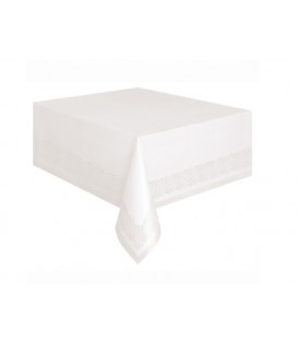 White Solid Rectangular Paper-Poly Table Cover