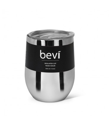 BEVI- Verre à vin isolé chrome 12 oz