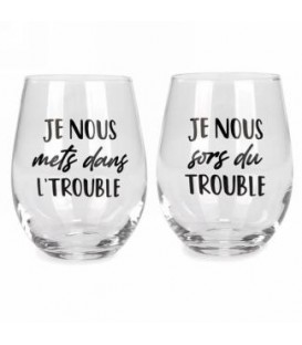 Stemless wine glass set of 2 - Trouble...