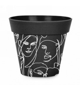 Black color bamboo pot 7 x 6 ''