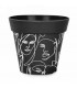 Black color bamboo pot 7 x 6 ''