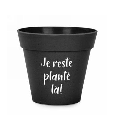 Pot couleur noir en bambou 7 x 6''