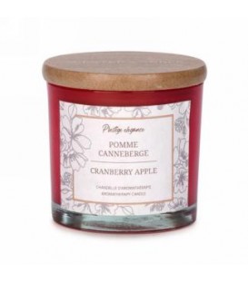 3 '' Red Glass Candle - Apple and Cranberry