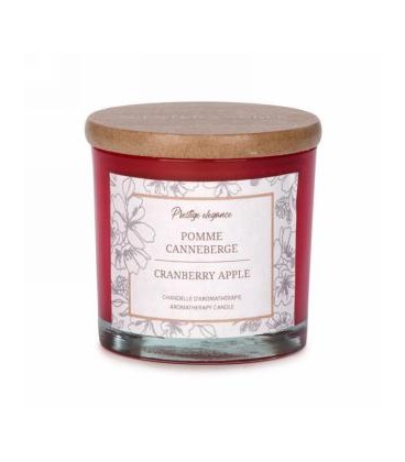 3 '' Red Glass Candle - Apple and Cranberry