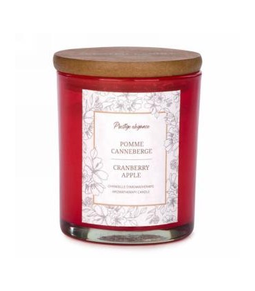 4.5'' Red Glass Candle - Apple and Cranberry
