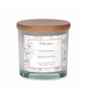 3 '' White Glass Candle - Fresh Cotton