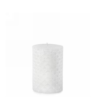 3x4 '' White Engraved Pattern Candle