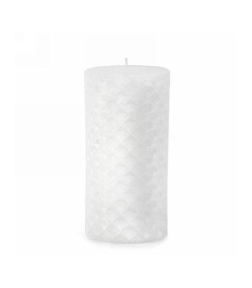 3 x 5.5 '' White Engraved Pattern Candle