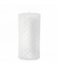 Chandelle blanche à motif gravé 3 x 5.5''