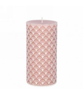 Antique rose candle with engraved pattern 3x5.5''