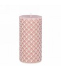 Antique rose candle with engraved pattern 3x5.5''