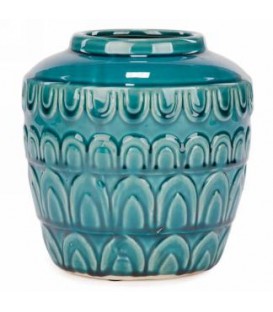 Turquoise pot glossy finish 7.5 x 8 ''