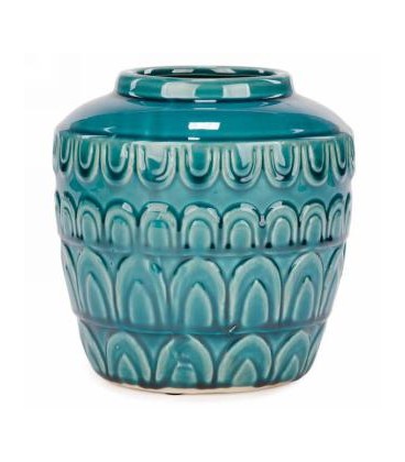 Turquoise pot glossy finish 7.5 x 8 ''