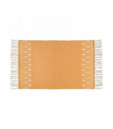 Tapis couleur jaune moutarde et naturel 42 x 23''