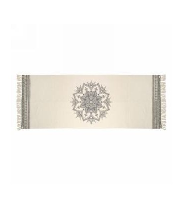 Tapis couleur gris et naturel- MANDALA 94 x 35''