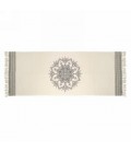 Gray and natural color rug - MANDALA 94 x 35 ''