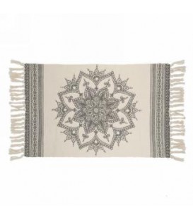 Tapis couleur gris et naturel- MANDALA 452 x 23''