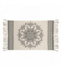 Gray and natural color rug - MANDALA 42 x 23 ''