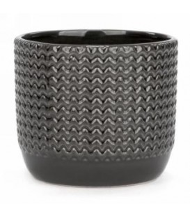 4.5 x 4 '' Dark Gray Wave Ceramic Jar