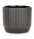 4.5 x 4 '' Dark Gray Wave Ceramic Jar