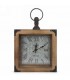 Antique wood and metal clock 7 x 9 x 1.5 ''