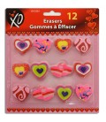 12 gommes à effacer St-Valentin