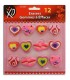 12 Valentine erasers
