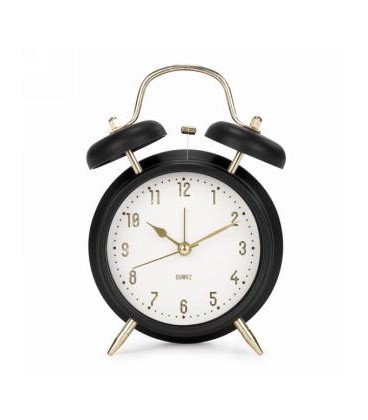 Alarm clock in black plastic 4.5 x 2 x 7.5 ''