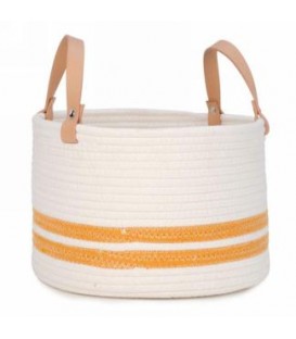 Panier de rangement blanc cassé et jaune 12 X 8''