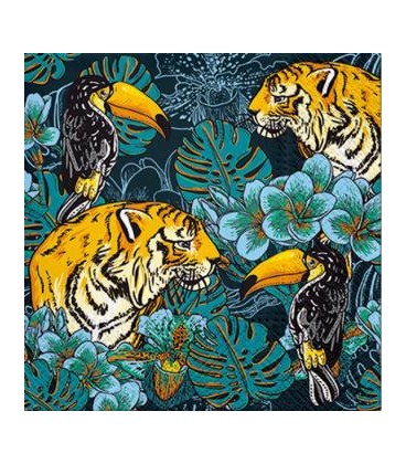 Napkin - Tigers and Toucans 6.5 x 6.5 ''