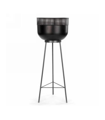 9 x 7 x 23 '' black metal pot and base