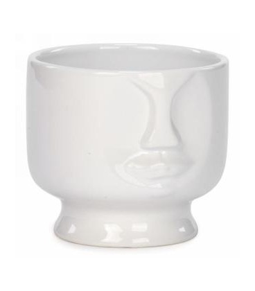 White ceramic jar face 4.5 x 4 ''