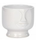 White ceramic jar face 4.5 x 4 ''