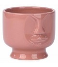 4.5 x 4 '' Pink Face Ceramic Jar