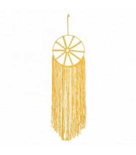 Déco mural macramé jaune 10 x 32''