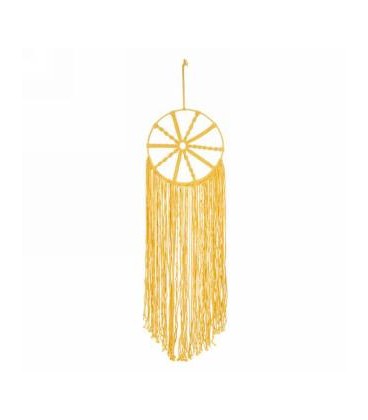 Déco mural macramé jaune 10 x 32''