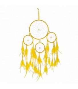 Dreamcatcher with yellow feathers 9 x 20 ''