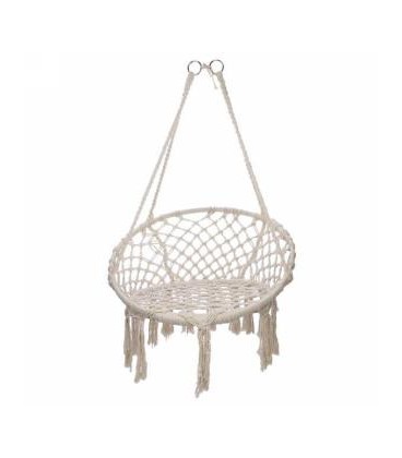 Natural macrame hanging chair 31 X 26.5 X 52 ''