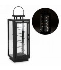 Black metal lantern with LED coil 5.5 x 5.5 x 15 ''