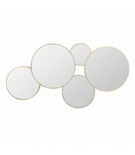 Gold multi circles round mirror 21.5 x 11 ''