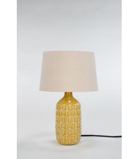 10D '' x 17 '' Textured Base Yellow Table Lamp