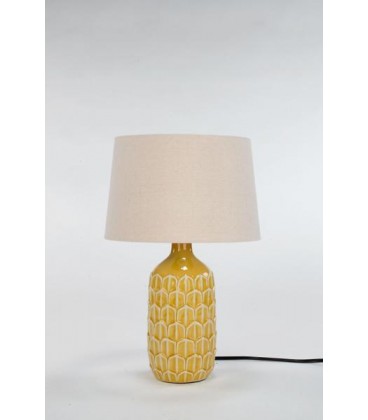 Lampe de table jaune à base texturée 10D'' x 17''