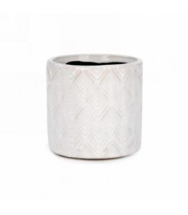 Ivory pot with diamond pattern