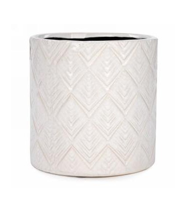 Ivory pot with diamond pattern