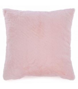 Pale pink faux fur cushion 17 x 17 ''