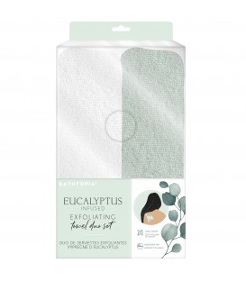 2 SERVIETTES EXFOLIANTES INFUSÉES À L'EUCALYPTUS